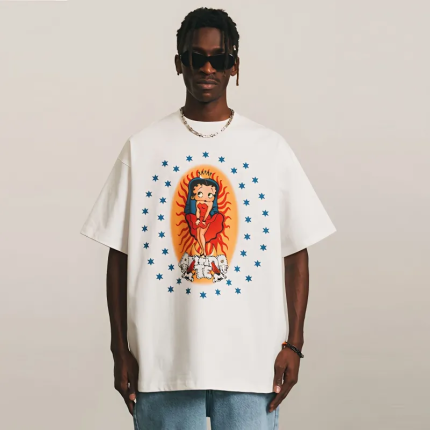 2025 Heavyweight cotton cartoon print t-shirt